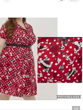 🆕️⚓️ ❤️☠️RETRO COLLARED TATTOO SWING DRESS☠️❤️⚓️